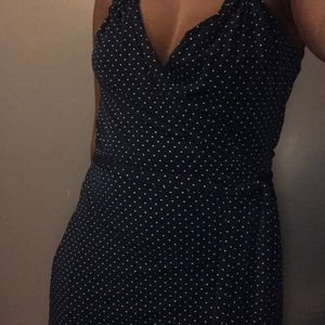 Mid calf sleeveless wrap dress